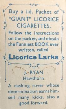 1933 Giant Brand Australian Licorice League and Association Footballers #NNO Jack Ryan Back
